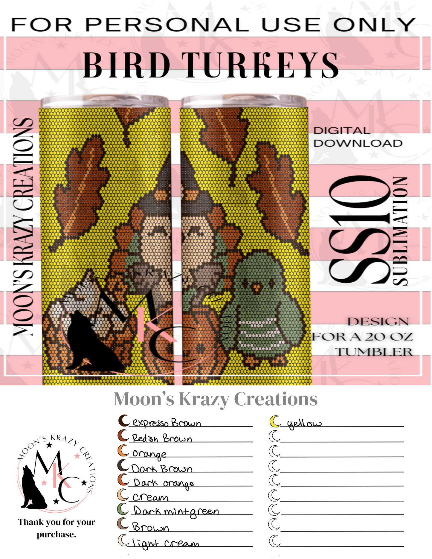 Bird turkeys sublimation