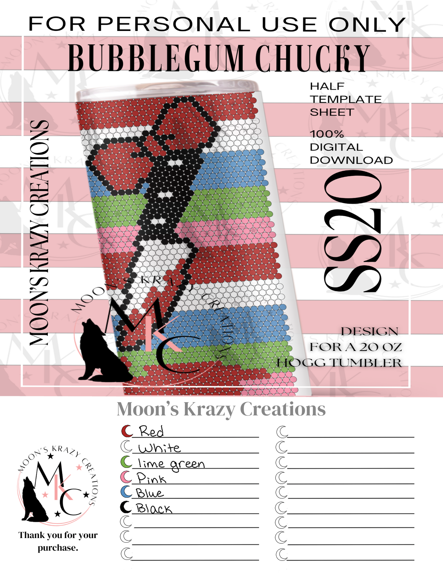 Bubblegum Chucky Half Template SS20