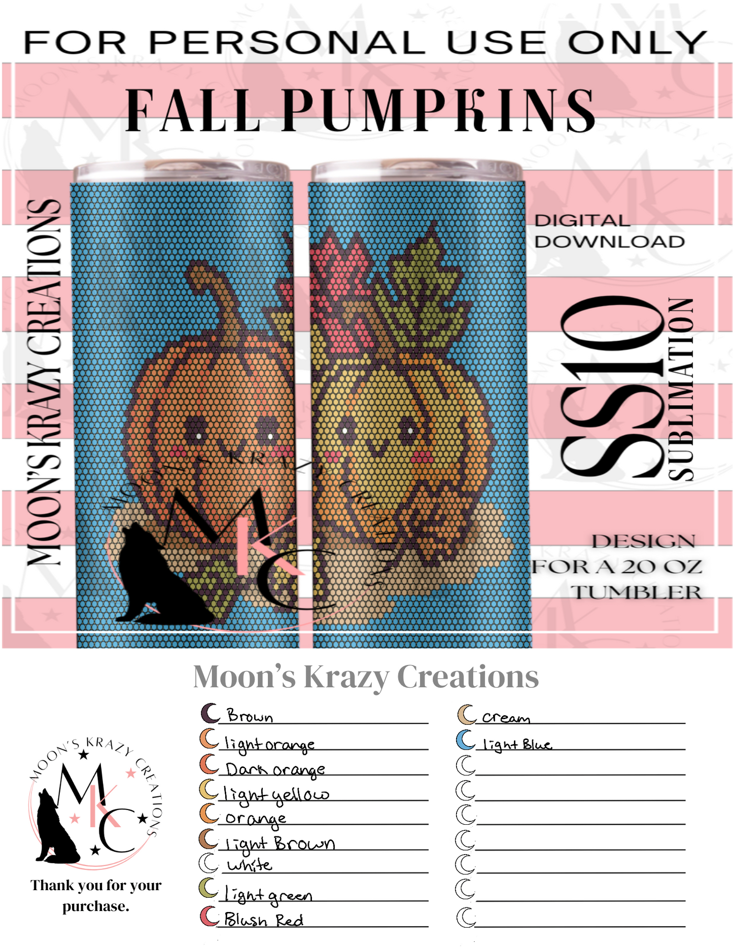 Fall pumpkins Sublimation