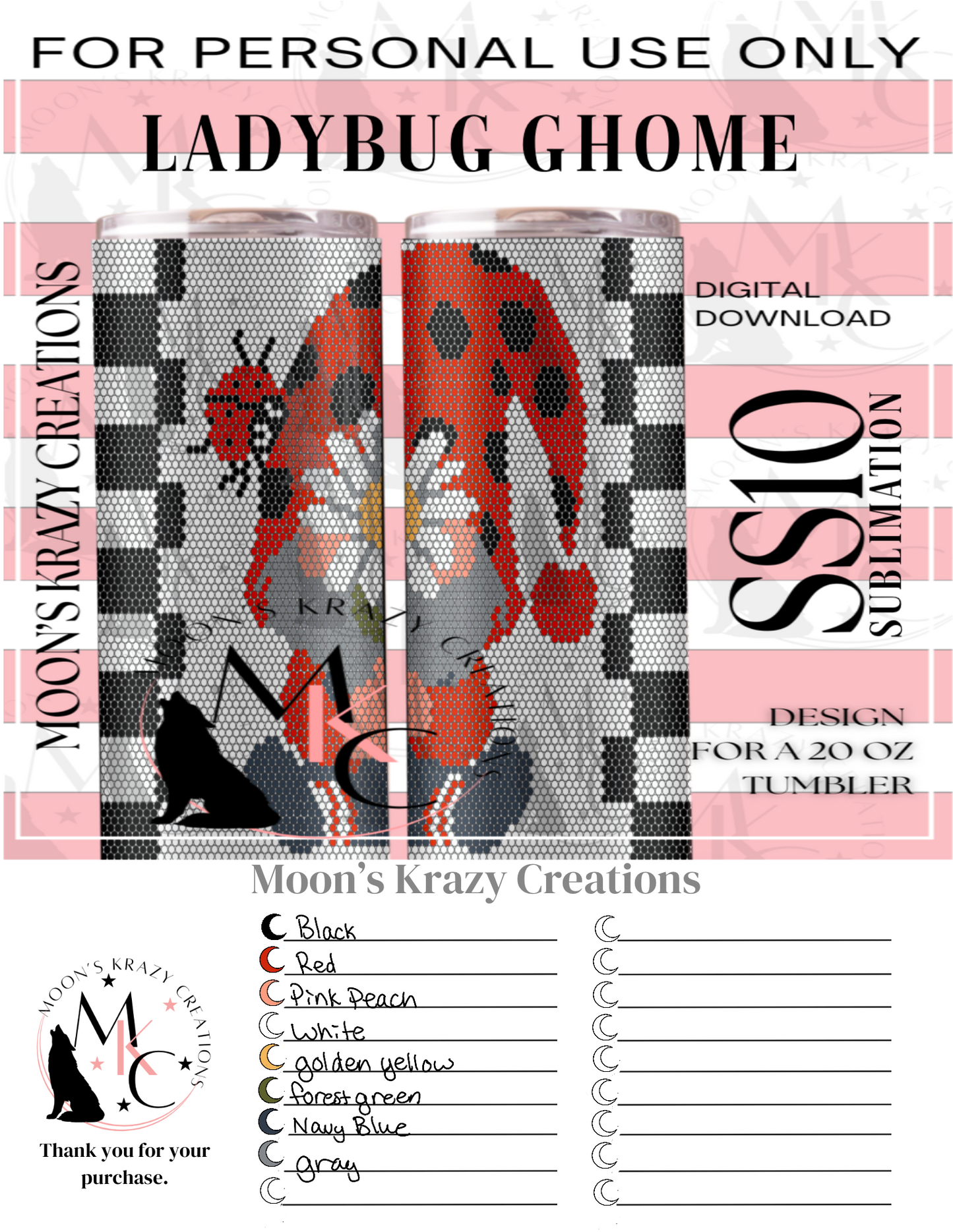 Ladybug Ghome Sublimation
