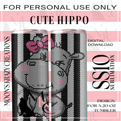 Cute hippo Sublimation
