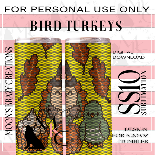 Bird turkeys sublimation
