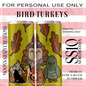 Bird turkeys sublimation